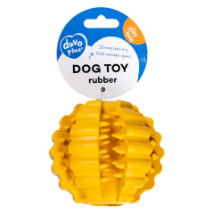 DUVO Hračka tvrdá guma dentalní míč Rib žlutý 9cm.
