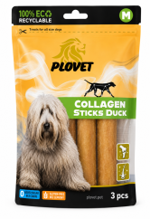 PLOVET Kolagenové tyčky M 12cm, kachní 3ks