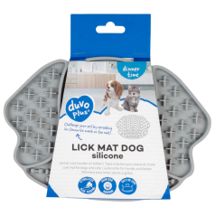 DUVO Lízací podložka šedá silueta psa 21,5x15cm.
