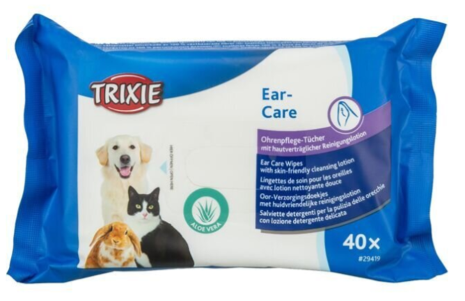 Ear care, vlhčené ušní ubrousky s aloe vera, 40ks