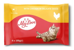 Kapsičky My Love Cat s kuřecím v omáčce 4x100g