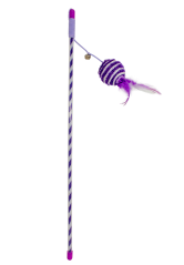 DUVO hračka Cat Udice míček s pírky fialový 46cm.