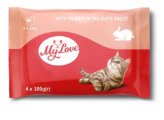 Kapsičky My Love Cat s králíkem v omáčce 4x100g