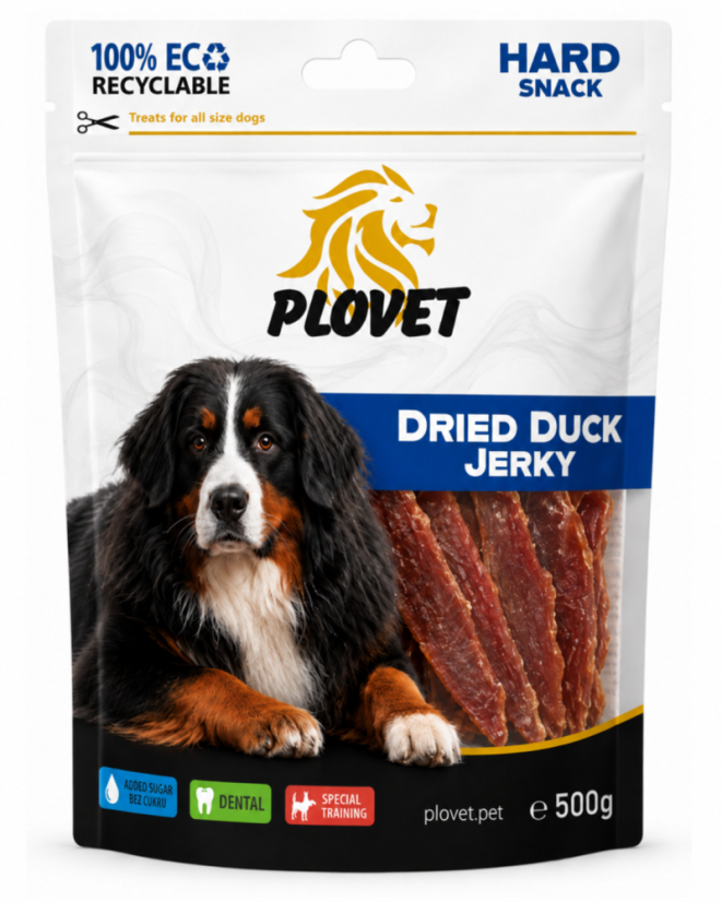 PLOVET Dog Sušené kachní jerky 500g