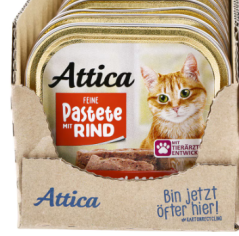 Attica paštika pro kočky s hovězím masem 100 g