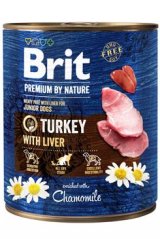 Brit Premium Dog by Nature konzerva Turkey & Liver 800g