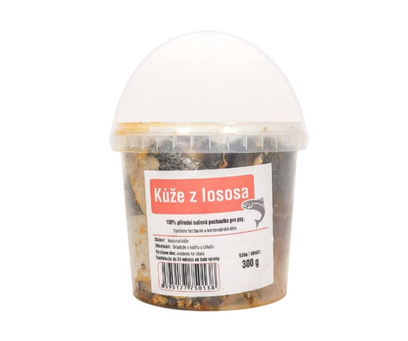 Kůže z lososa vědro 300g.