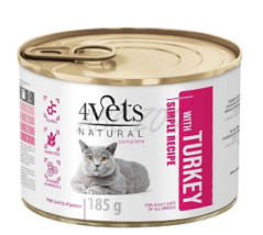 4Vets Cat Natural Simple Recipe with Turkey 185 g