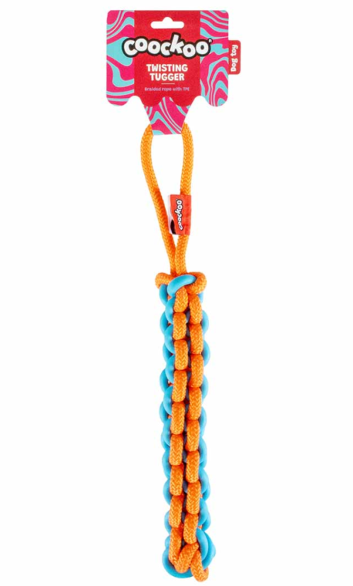 Coockoo hračka Pešek pletená modrý/oranžový 45cm.