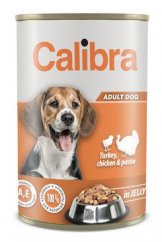 Calibra Dog konzerva krůta a kuřecí v želé 1240g