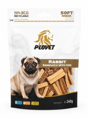 PLOVET Dog Králičí sendvič s treskou 240g