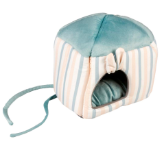 DUVO Plyšový domeček pro hlodavce pruhovaný 20x16x20cm