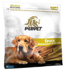 PLOVET Dog Kachní sendvič s treskou 500g