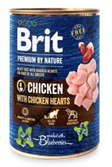 Brit Premium Dog by Nature konzerva Chicken & Hearts 400g