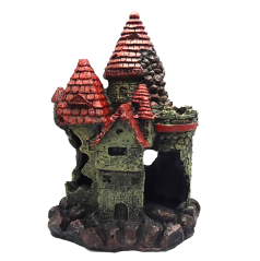 DUVO Akvarijní dekorace Hrad s červenou střechou 13x15,5x21 cm