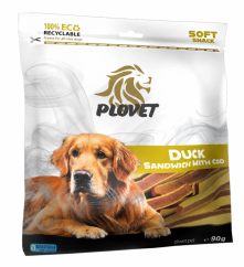 PLOVET Dog Kachní sendvič s treskou 90