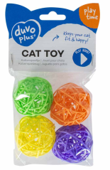DUVO hračka Cat proutěný míček S mix 4ks.bal.