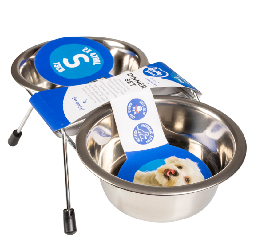 DUVO Misky nerez na stojánku S 2x13cm