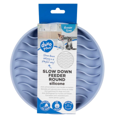 DUVO Lízací podložka kulatá modrá 19,5x19,5cm.