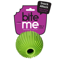 DUVO Hračka tvrdá gumy míč na pamlsky vroubkatý zelený 9cm.