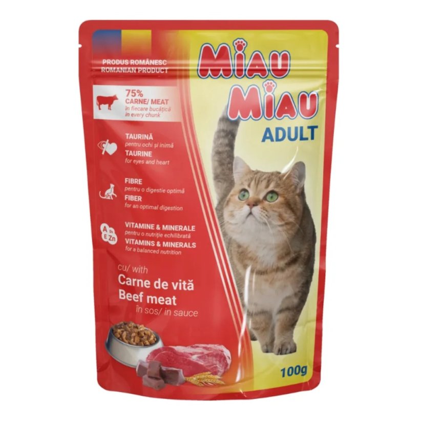 Miau Miau Cat hovězí, kapsa 100 g