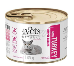 4Vets Cat Natural Simple Recipe with Turkey 185 g