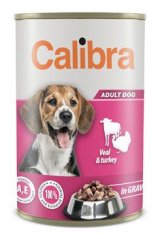 Calibra Dog konzerva telecí a krůta ve šťávě 1240g