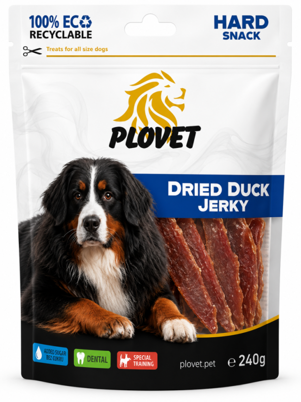 PLOVET Dog Sušené kachní jerky 240g