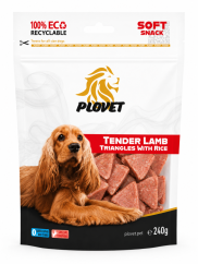 PLOVET Dog Jehněčí mini trojúhelníčky s rýží 240g