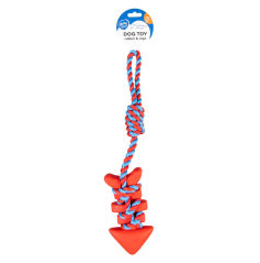 DUVO Hračka bavlněná přetahovadlo s rybou červenomodré 43cm.