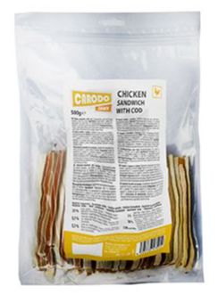 CARODO Dog poch. Kuřecí sendvič s treskou 500g
