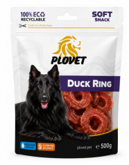 PLOVET Dog Kachní kroužky 500g