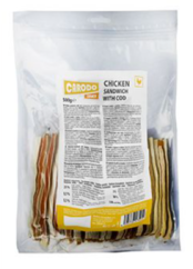 CARODO Dog poch. Kuřecí sendvič s treskou 500g