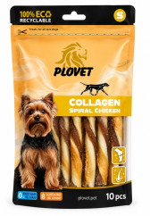 PLOVET Kolagenové spirálové tyčinky M, kuřecí 10ks