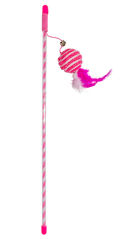 DUVO hračka Cat Udice míček s pírky růžový 46cm