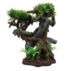 DUVO Tera dekorace vrak letadla ve stromech