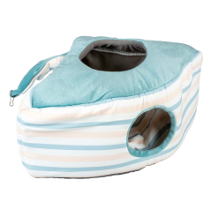 DUVO Plyšový domeček pro hlodavce, rohový, pruhovaný 27x23x30cm