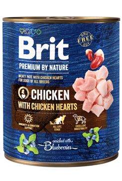 Brit Premium Dog by Nature konzerva Chicken & Hearts 800g