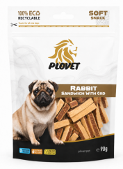 PLOVET Dog Králičí sendvič s treskou 90g
