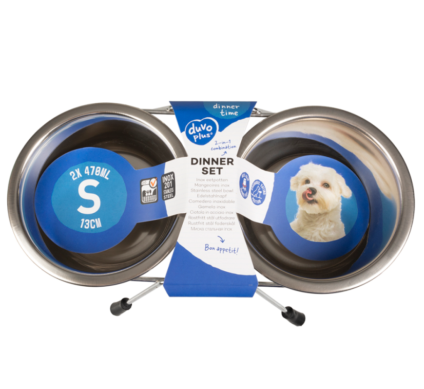 DUVO Misky nerez na stojánku S 2x13cm