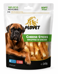 PLOVET Dog Sýrové tyčinky obalené kuřetem 240g