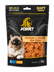 PLOVET Cat Kuřecí  a sýrové mini kousky 50g