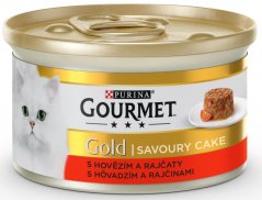 GOURMET GOLD Hovězí s rajčaty (krájené kousky)  85g.