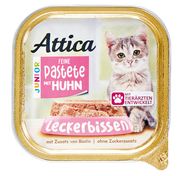 Attica paštika pro kočky Junior Chicken 100 g
