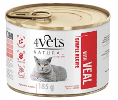 4Vets Cat Natural Simple Recipe with Veal 185 g
