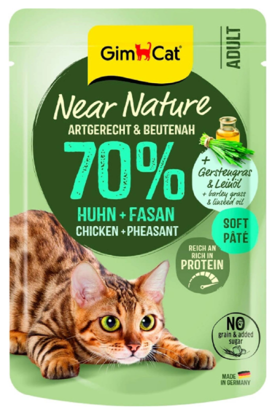 GimCat Near Nature kuře a bažant 85 g kapsička pro kočky
