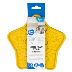 DUVO Lízací podložka hvězda žlutá 19x17,5x1cm.