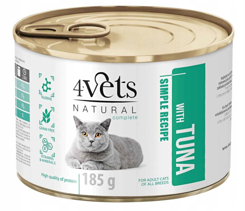 4Vets Cat Natural Simple Recipe with Tuna 185 g