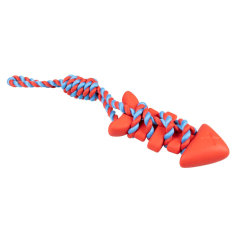 DUVO Hračka bavlněná přetahovadlo s rybou červenomodré 43cm.